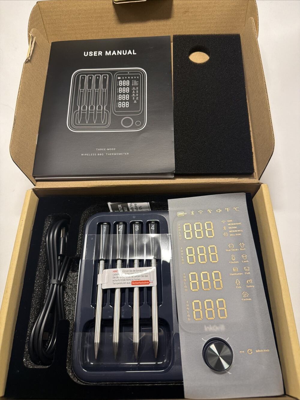 Inkgrill 4-Probes Smart Wireless Meat Thermometer w/ WiFi & Bluetooth ING14